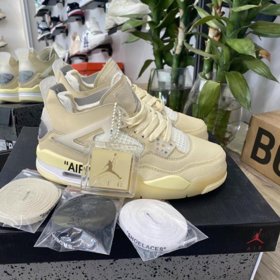 Giày Jordan 4 OFF WHITE, giày thể thao JD4 thời trang nam nữ full box bill phụ kiện