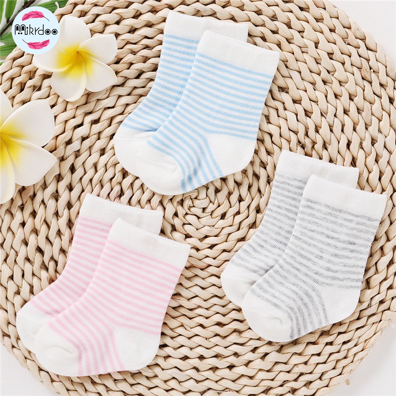 Vớ Cotton Mikrdoo Thoáng Khí Mềm Mại Cho Bé 0-6 Tuổi (8-16cm)