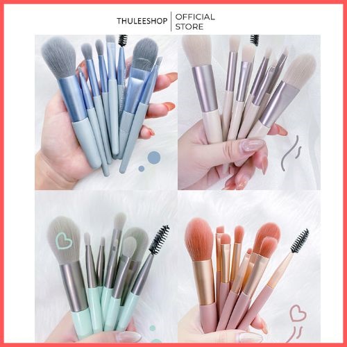Bộ cọ trang điểm đánh phấn trang điểm cá nhân chuyên nghiệp giá rẻ kèm túi khóa kéo phong cách ThuleeShop