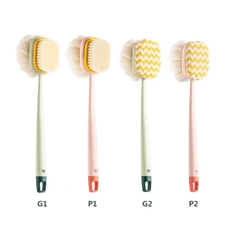 Cây Bông Tắm Chà Lưng BÍ NGÔ Cán Dài Lông Mềm Đa Năng Cho Người Lớn