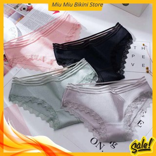 Quần Lót Nữ ♥️FREESHIP♥️Quần Lót Gân Tăm Viền Ren Siêu Đẹp Miu Miu Store