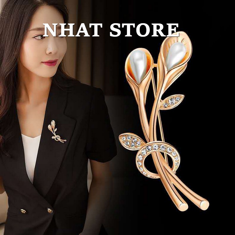 Cài áo đẹp Hàn Quốc, ghim cài áo hoa ly Nhat store