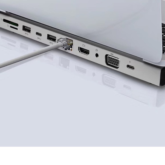 Hub USB C ra 11 cổng dùng cho laptop táo Pro,kiêm đế tản nhiệt nhôm cao cấp - Hồ Phạm