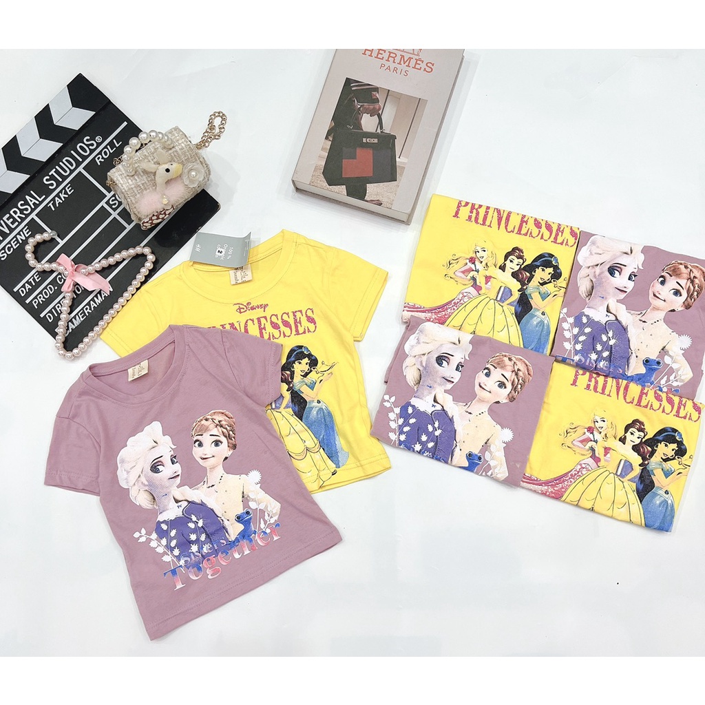 A976- SET 2 ÁO PHÔNG BÉ GÁI ELSA TÍM VÀNG
