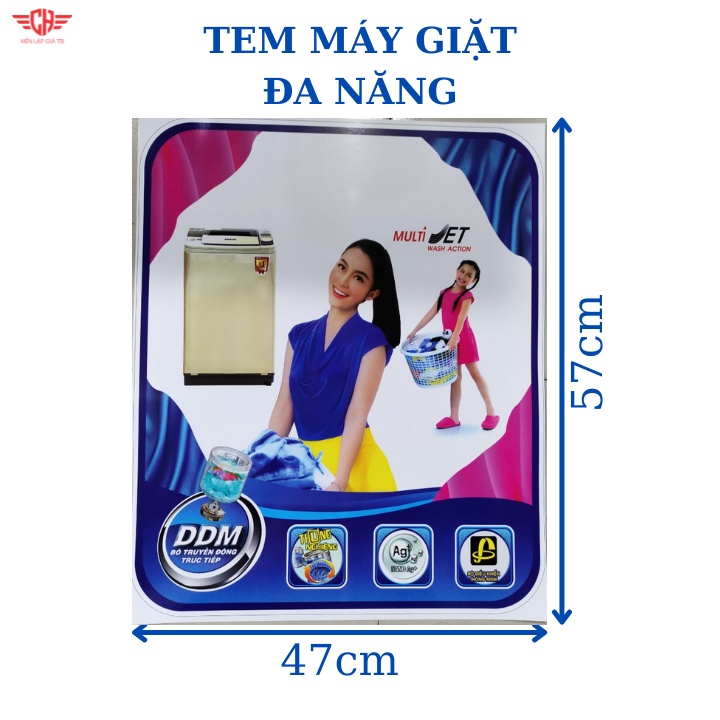 Miếng dán máy giặt đa năng - Tem máy giặt đa năng