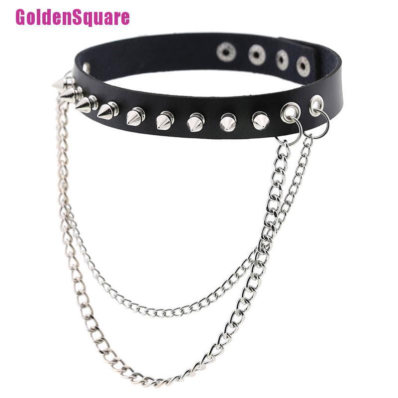 Vòng Cổ Da Đính Đinh Tán Phong Cách Punk Gothic Cho Nam Và Nữ