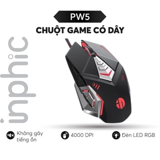 [Mã BMLTA50 giảm 10% đơn 99K] Chuột Chơi Game Có Dây INPHIC PW5P Màu Hồng/Đen Hỗ Trợ Điều Chỉnh DPI 4 Tốc Độ