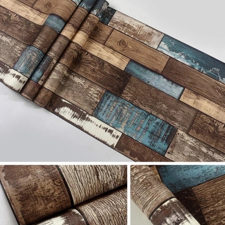 1 mét giấy dán tường giả ván cổ diển - khổ rộng 45cm có keo sẵn | BigBuy360 - bigbuy360.vn