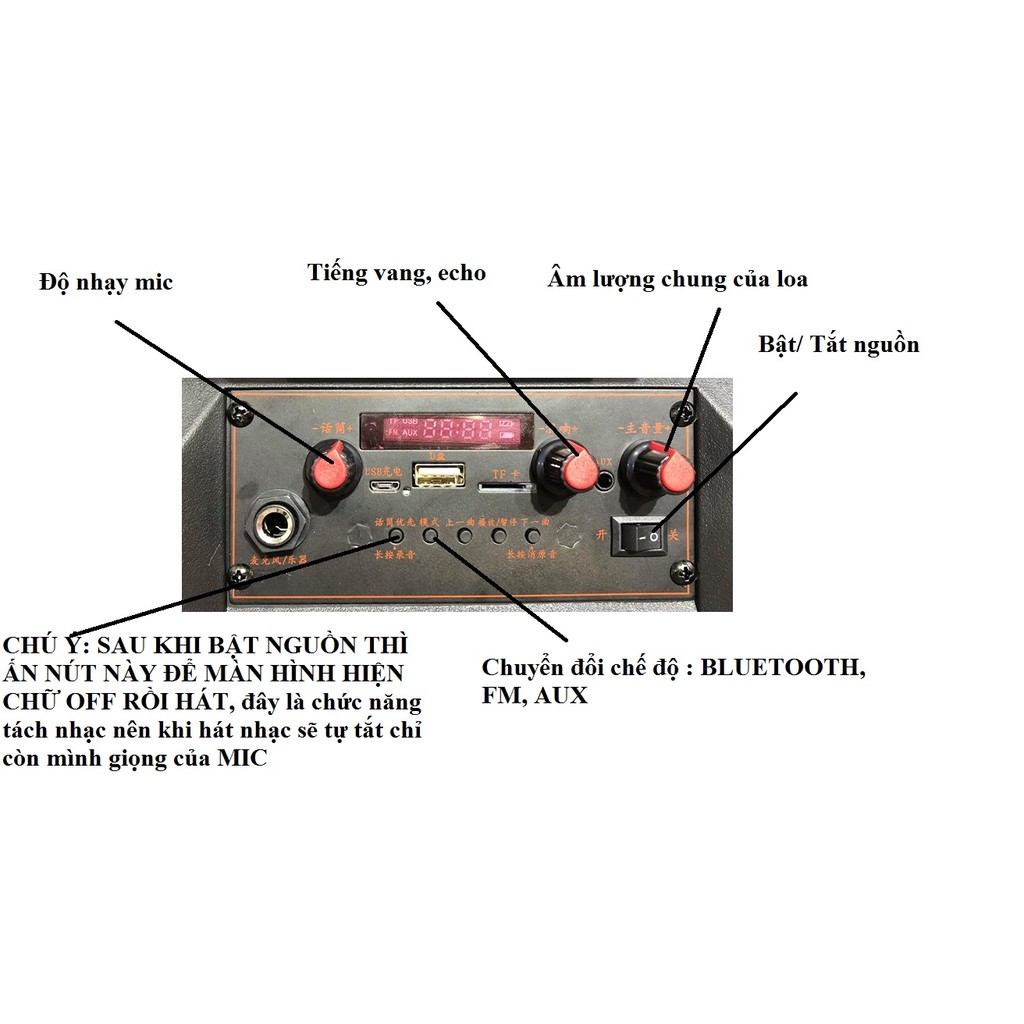 [TẶNG 1 MIC KARAOKE KHÔNG DÂY] Loa Bluetooth Karaoke JAVA A8S-Loabluetooth-Micro Bluetooth- cắm được Guitar