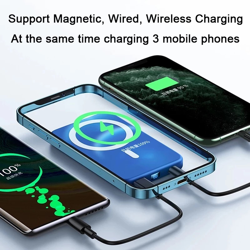 Pin Sạc Dự Phòng Không Dây Từ Tính Cho Iphone 12 13 14 Pro Max 10000mAh