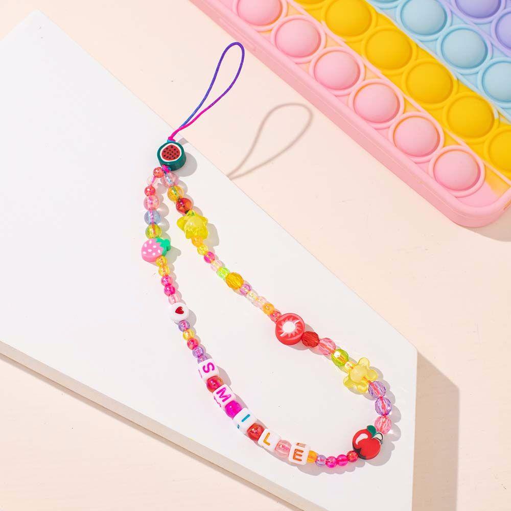 Dây Đeo Điện Thoại Xỏ Hạt Acrylic Thủ Công Chống Thất Lạc Cho Nữ