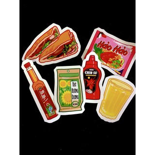 Sticker Chinsu, Hảo Hảo, Hướng Dương, Trà Đá, Nam Ngư, Bánh Mì