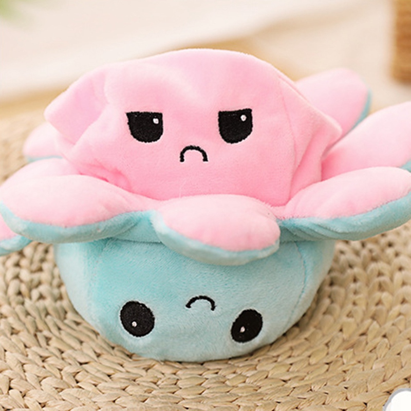 15*25cm Fashion Reversible Bipolar Teeturtle Octopus Toy Plush Teeturtle Tiktok Mood Switcher stuffed toy