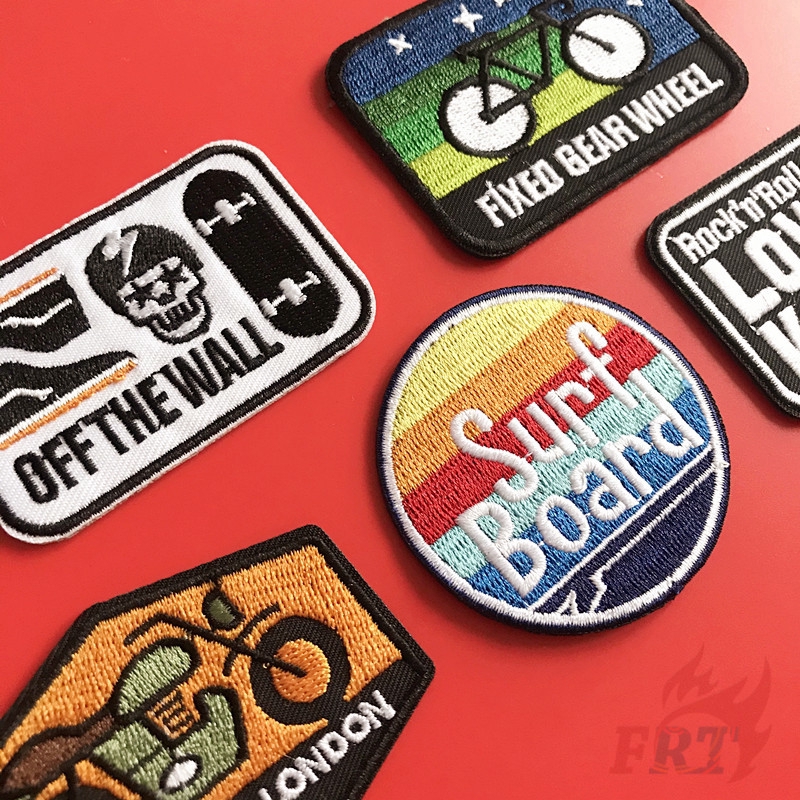 Bộ 1/5 miếng huy hiệu vá áo quần in họa tiết bắt mắt tự làm