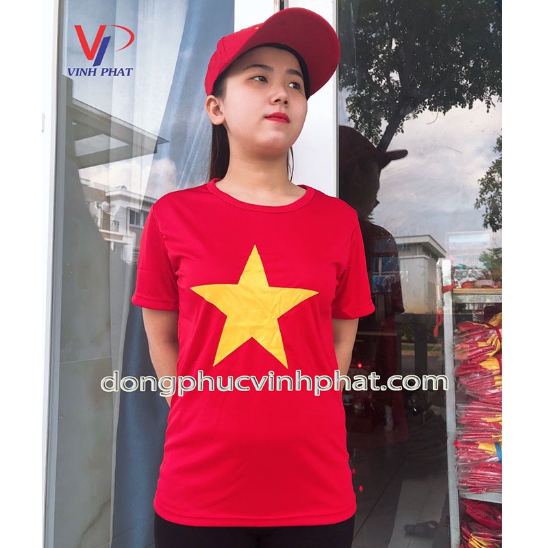 Xưởng Sỉ Áo Thun Cờ Đỏ Sao Vàng Đủ Size, Áo Lá Cờ Tổ Quốc - Vĩnh Phát