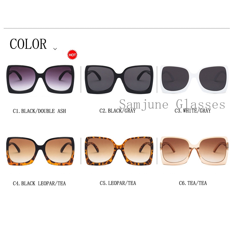 Kính Mát SAMJUNE Gọng Vuông Cỡ Lớn Thời Trang Cổ Điển 2020