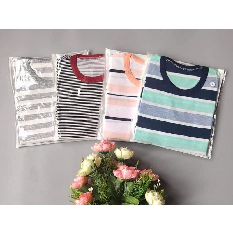 Bộ quần áo kẻ cotton cộc tay cho bé/nhiều mẫu