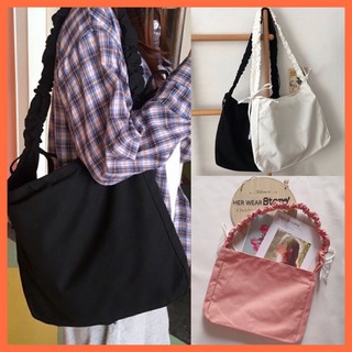 Túi vải canvas đeo chéo, Túi tote nữ ulzzang cực đẹp