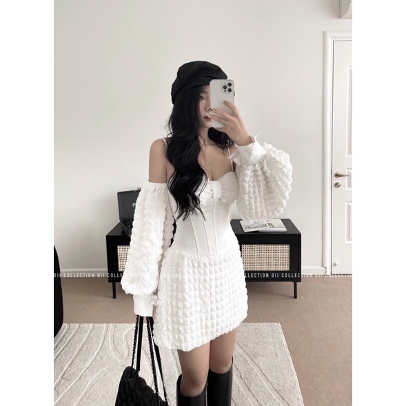 DII COLLECTION - Đầm thiết kế corset nơ xốp trễ vai