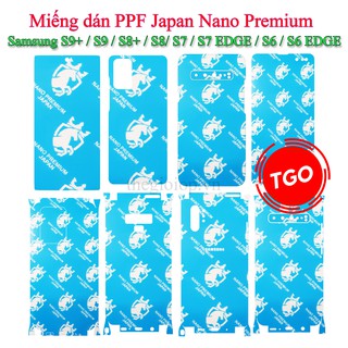 Miếng dán PPF Japan Nano Premium Samsung S9 / S9 Plus / S8 / S8 Plus / S7 / S7 EDGE / S6 / S6 EDGE màn hình, mặt lưng