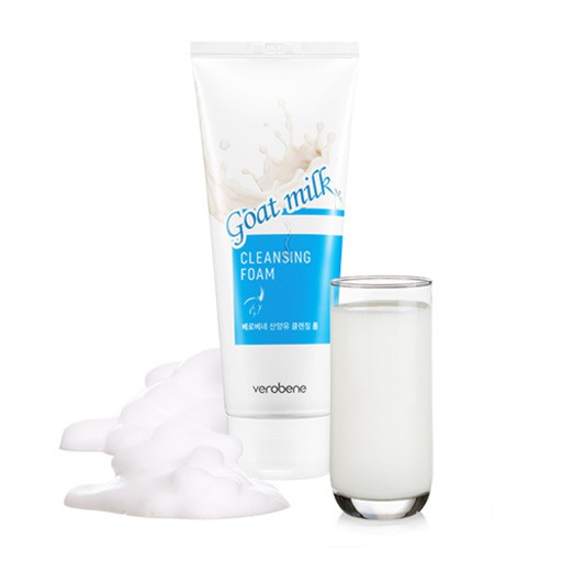 Rửa mặt sữa dê trắng da Verobene Goat Milk CLeansing Foam 150ml