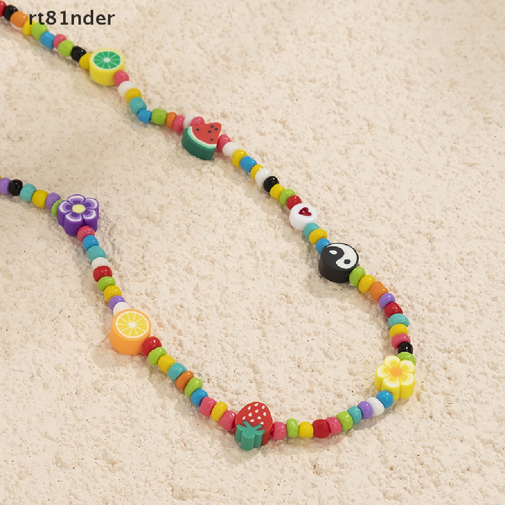 【rt】 Beaded Strand Choker Necklace Women Bohemian Handmade Daisy Collar Necklace .