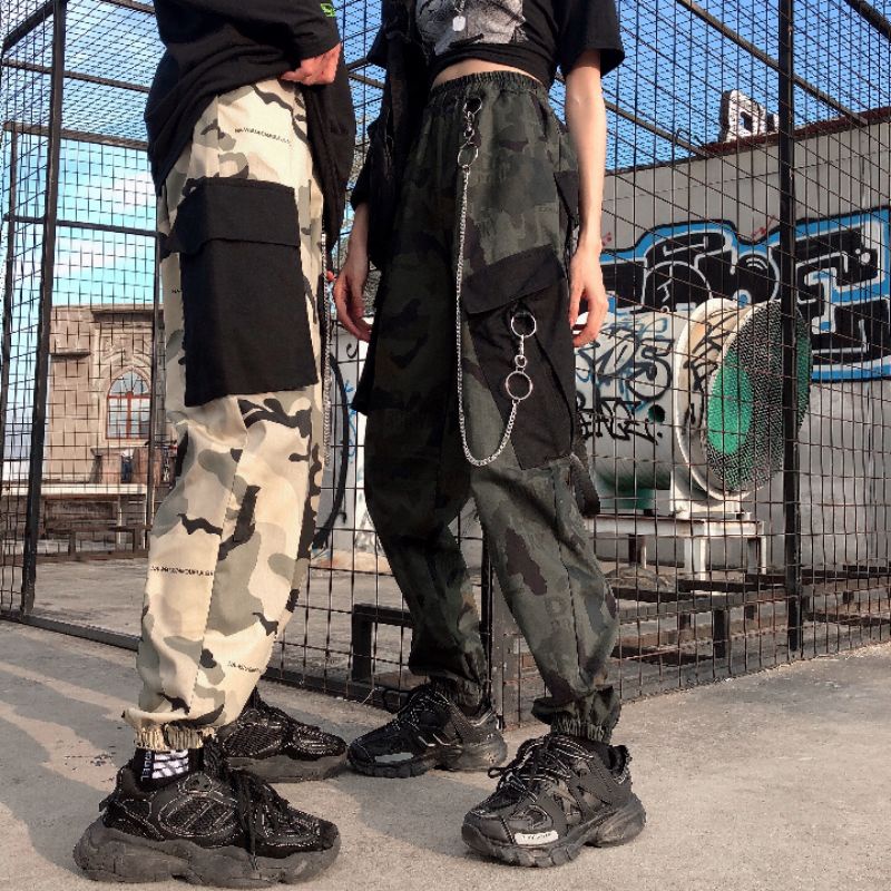 (Order) Quần jogger camo xích ulzzang unisex 🍓 FREESHIP 🍓 quần bom dáng rộng nam nữ 😍