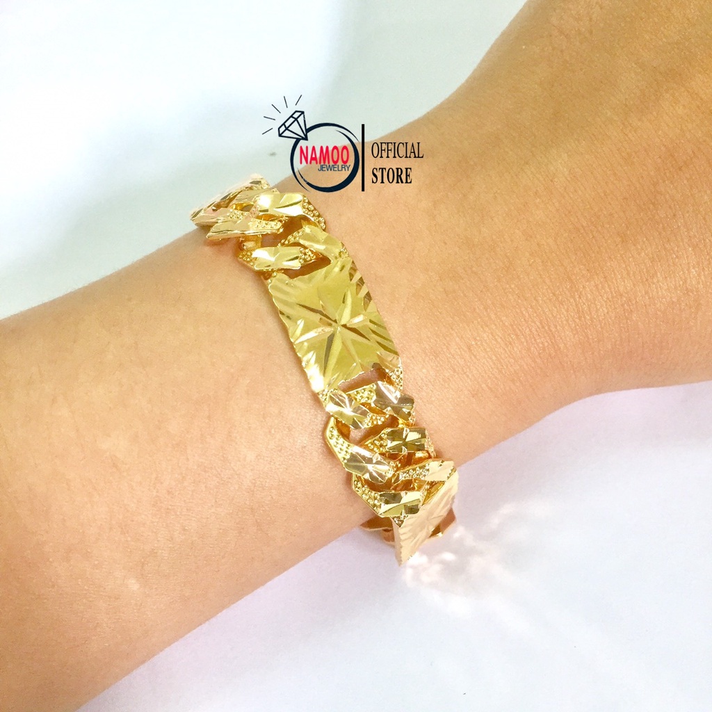 Lắc Tay Mạ Vàng L654, Lắc Xích khóa Đồng Hồ Thích hợp 40-58kg Namoo Jewelry