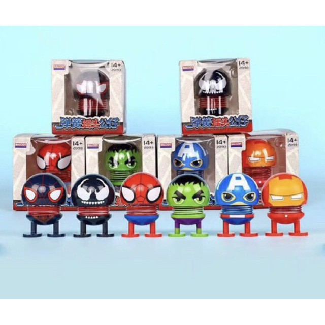 Emoji Marvel Mô Hình Nhân Vật Avenger Siêu Anh Hùng Lò Xo Lắc Đầu Mua Vui