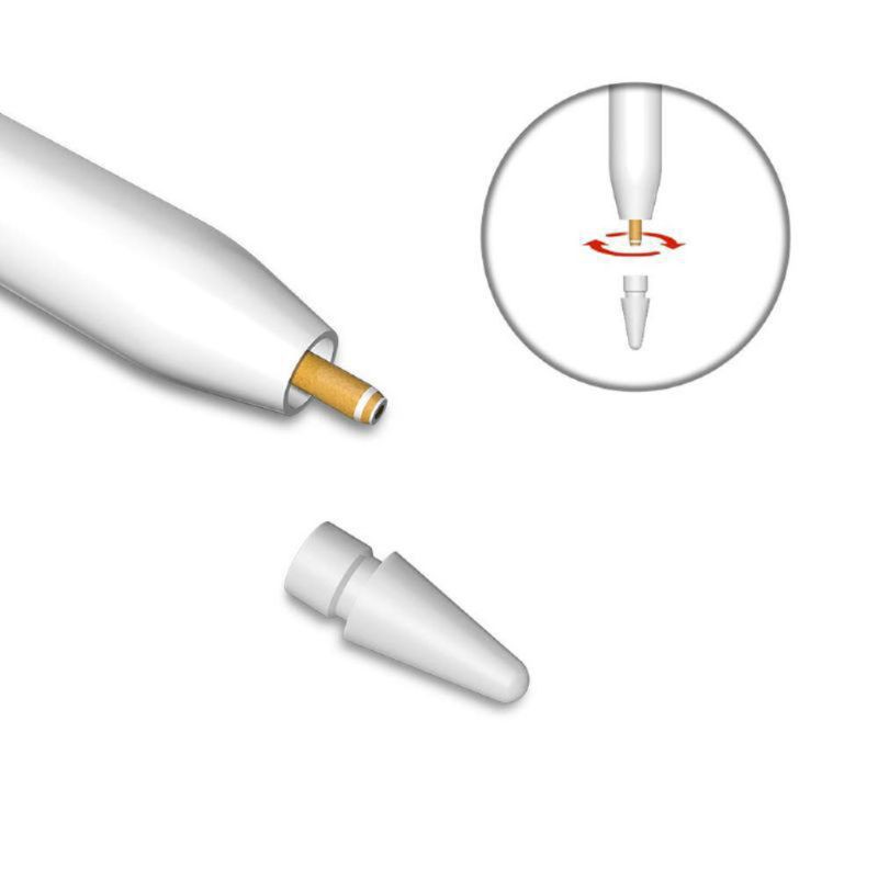 FUN 5Pcs Spare Nib Tip Replacement For Apple Pencil 1st 2st iPad Pro Stylus Touchscreen Pen