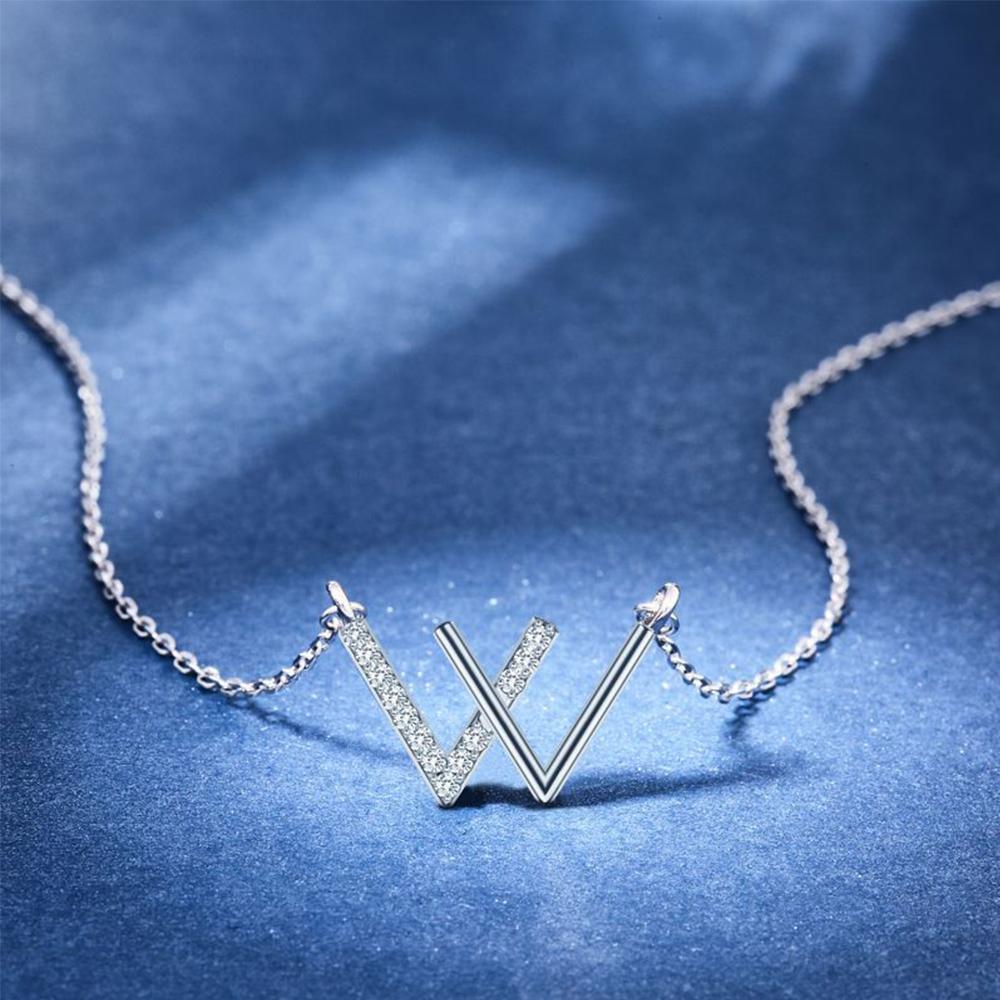 Vòng cổ Mặt Chữ V Thiết Kế Đơn Giản|Bông Tai Mạ BạC ThờI Trang