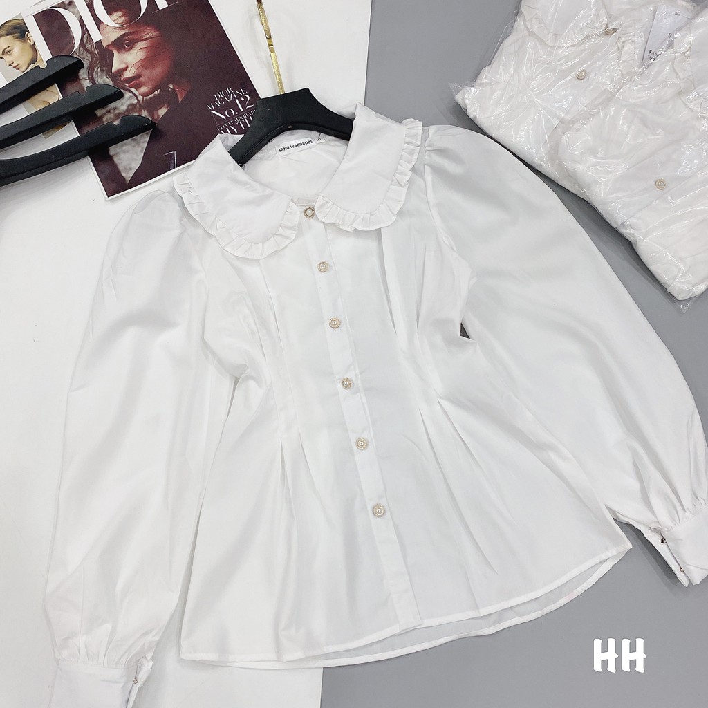[Mã WASKT304 giảm 15% tối đa 30K đơn 99K] Áo Sơ Mi Thô Triết Eo Cổ Sen - Áo Sơ Mi Nữ Đẹp | BigBuy360 - bigbuy360.vn
