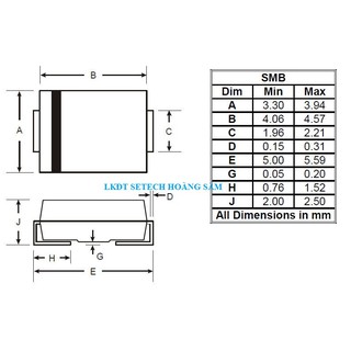 Diode Schoottky chân dán SMD SS14( 1N5819); SS24; SS34( 1N5822); SS54( SMC)