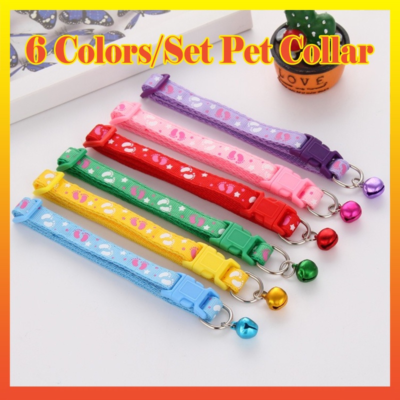 Vòng Cổ + Chuông Dễ Thương Cho Thú Cưng - Bộ 6 CáI