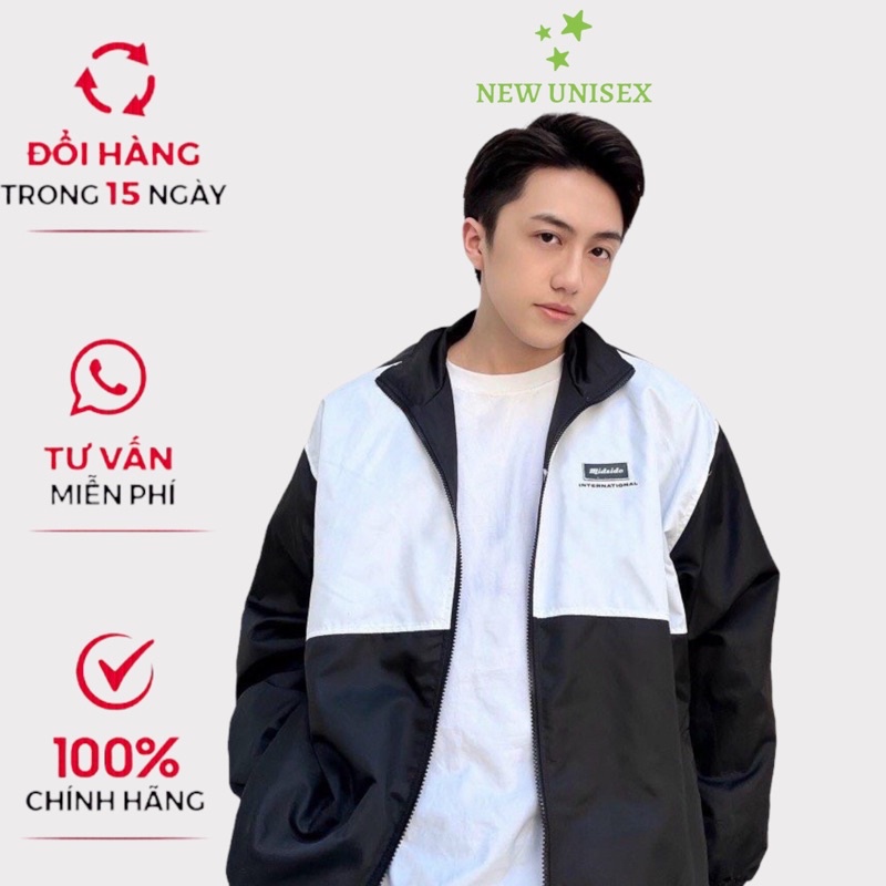 Áo Khoác Dù Nam Dây Khóa Kéo Hai Lớp MIDSIDE Cổ Trụ Form Rộng Mặc Thoải Mái [NEW UNISEX]