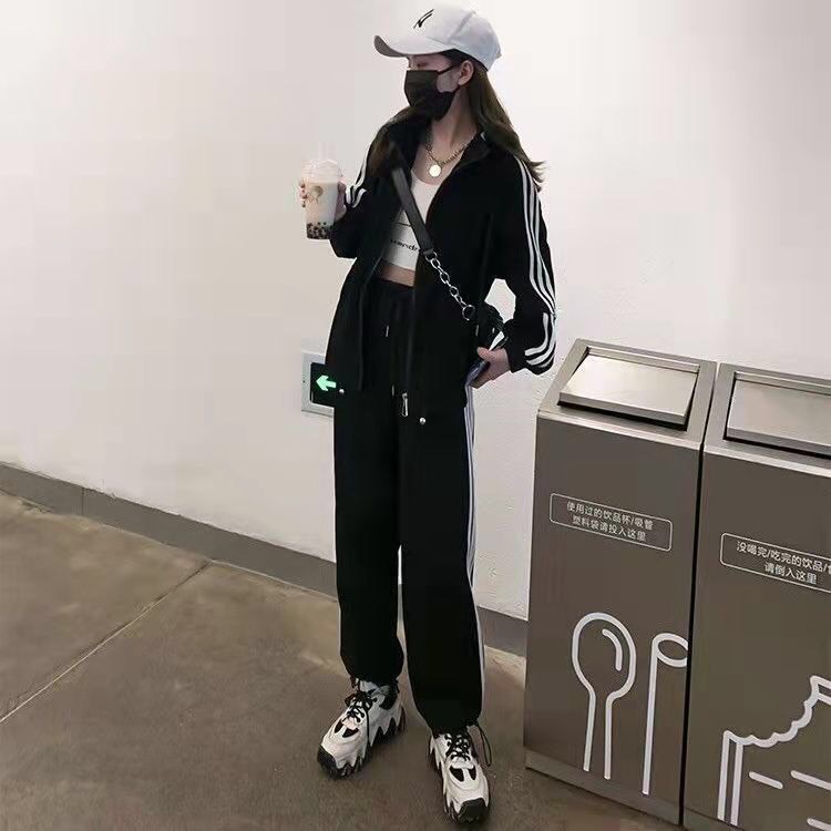 Sét Bộ Thể Thao VATI Unisex Phối 3 Sọc Bộ Thể Thao Nam Nữ Chất Cotton Co Dãn Nhẹ Form Dưới 65kg