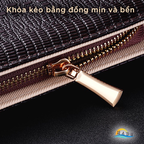 Bộ cắt móng tay cao cấp inox 420 kháng khuẩn, bấm móng tay siêu sắc bền bỉ bao da PU da cá sấu sang trọng HADU