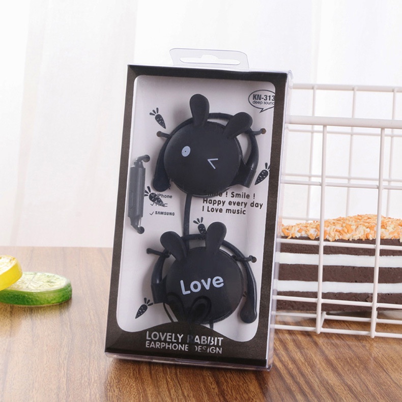 Tai Nghe Tai Nghe Có Dây Âm Thanh Nổi Màu Kẹo Ngọt Hình Thỏ Hoạt Hình Dễ Thương 3.5Mm Kèm Mic Cho Trẻ Em Bé Gái Quà Tặng Cloud1