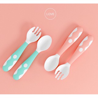 Set thìa dĩa thẳng/bẻ cong cho bé tập ăn