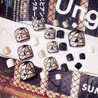 Set 24 móng chân giả đính đá kèm keo
