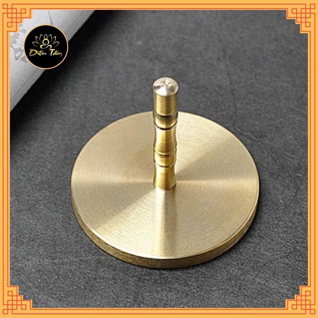 Dụng cụ đốt trầm khuôn tạo trầm bột trầm bằng đồng dùng cho lư đồng xông trầm đồ thờ cúng - làm phẳng cán ngắn
