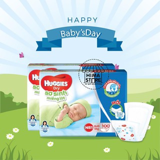 {CÓ QUÀ TẶNG} Combo 2 Gói Miếng Lót Sơ Sinh Huggies NB1 100 Miếng Kèm Quà Tặng