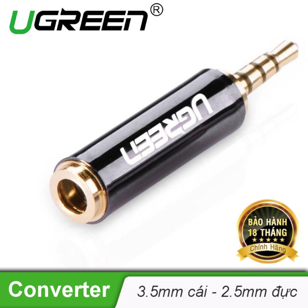 [Mã ELHACE giảm 4% đơn 300K] Đầu Chuyển Audio 2.5mm đực Sang 3.5mm cái UGREEN 20501 - Hàng Chính Hãng