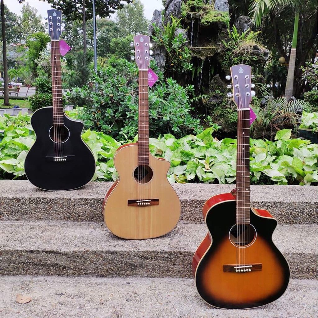 Đàn guitar acoustic chuyên tập chơi có ty - Guitar acoustic SVA1 tặng full phụ kiện - Bảo hành 1 năm