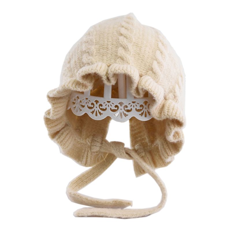 Mũ dệt kim giữ ấm mùa đông kiểu công chúa dễ thương cho bé gái
