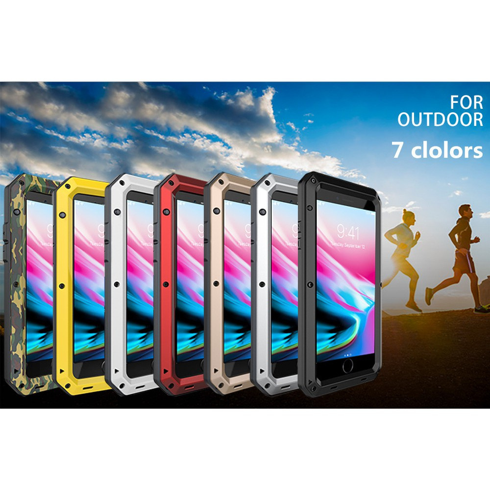 Ốp Điện Thoại Kim Loại Nhôm Dạng Giáp Chịu Được Sức Nặng Chống Sốc Cho Iphone 11 Pro Max Xr Xs Max 6 6s 7 8 Plus X 5s 5