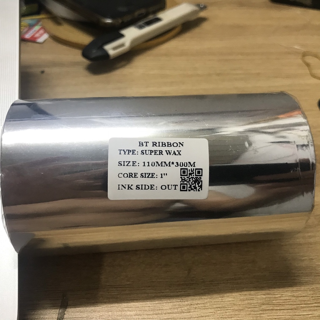 Ruy băng cuộn Ribbon MỰC in tem nhãn mã vạch in chuyển nhiệt Super WAX