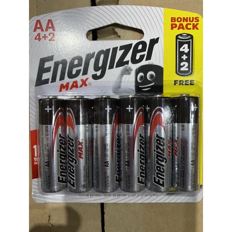 Combo Khuyến Mãi 6 viên Pin Đũa AAA Energizer Alkaline 1.5V (Nhập Khẩu Singapore)[Chính Hãng 100%]