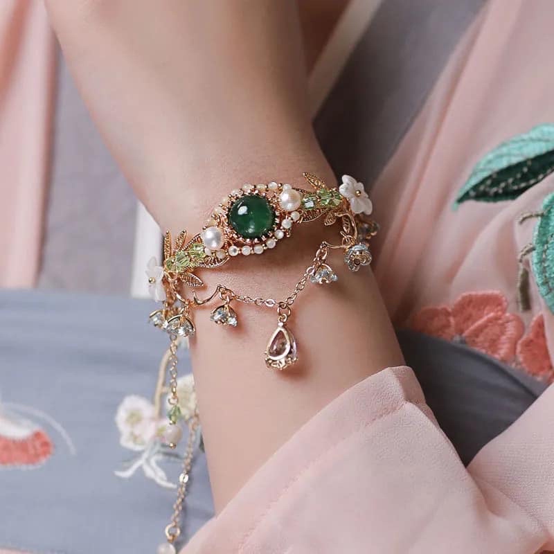 Vòng tay đá xanh cổ phong cao cấp - Miêu Quán