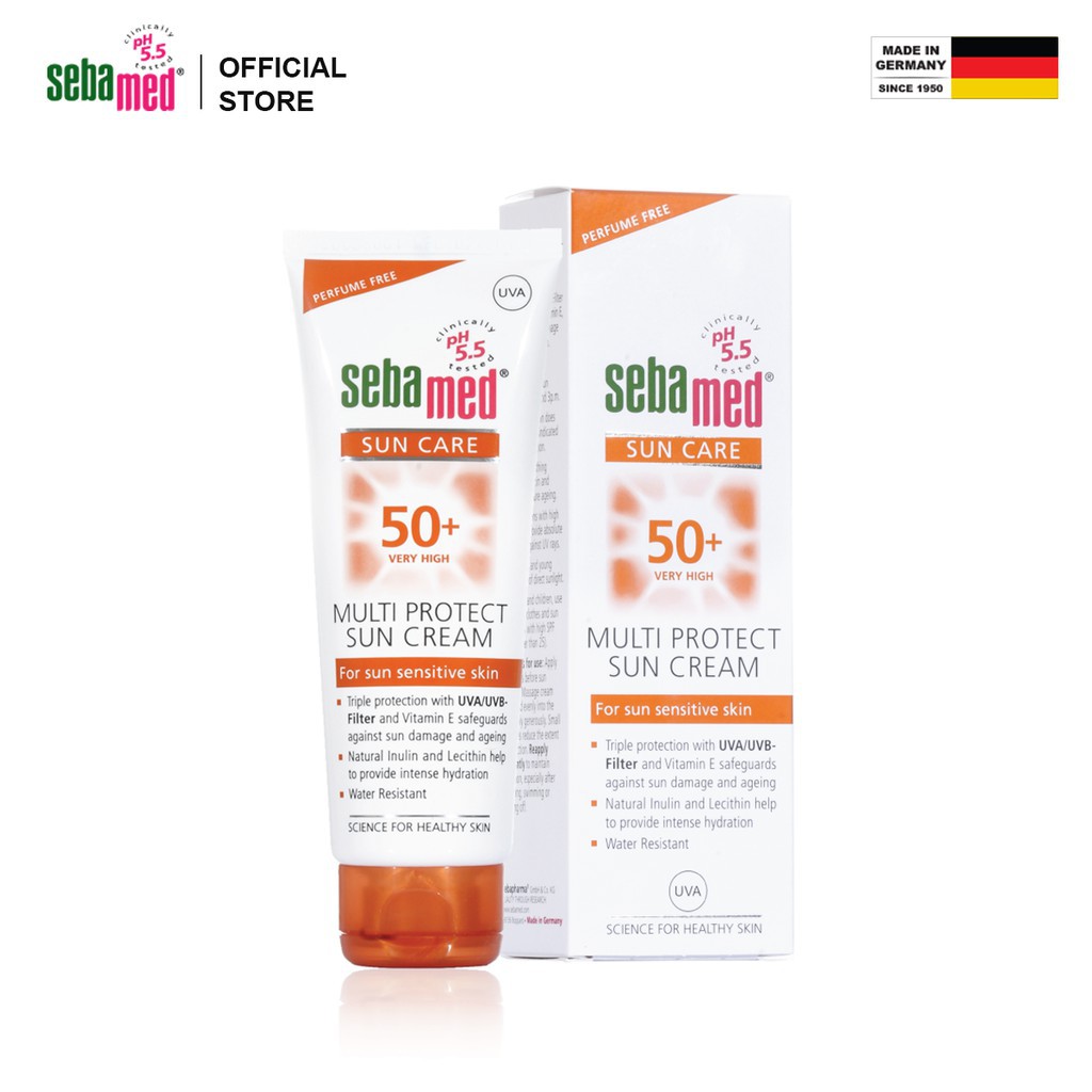 [Chính Hãng] Kem chống nắng vật lý da nhạy cảm Sebamed pH5.5 SPF50+ (Sebamed Sun Care Multi Protect Sun Cream SPF50+with